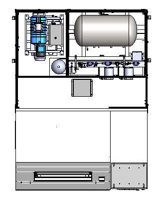 SFZ-344 liquid cooling bellows helium leak detection system top layout