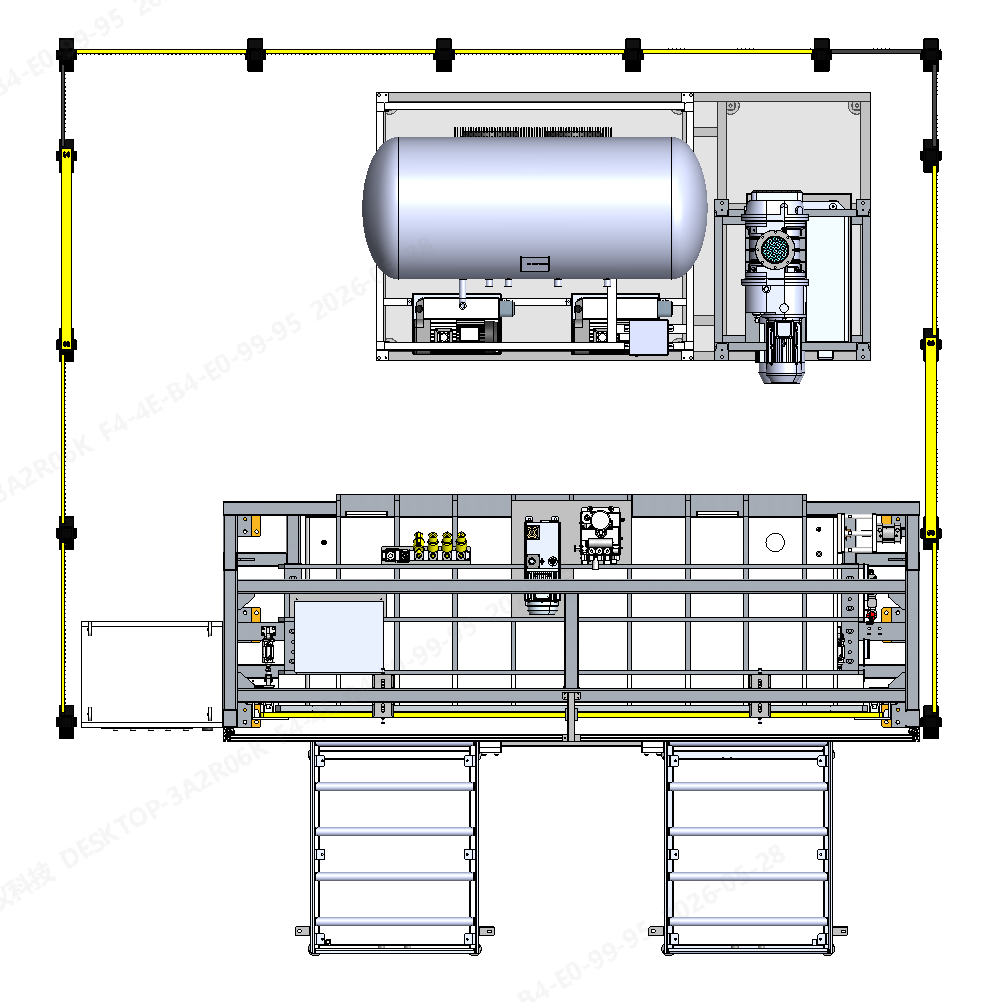 SFZ-344 manifold helium leak detection system top view